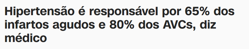 noticia sobre hipertensão